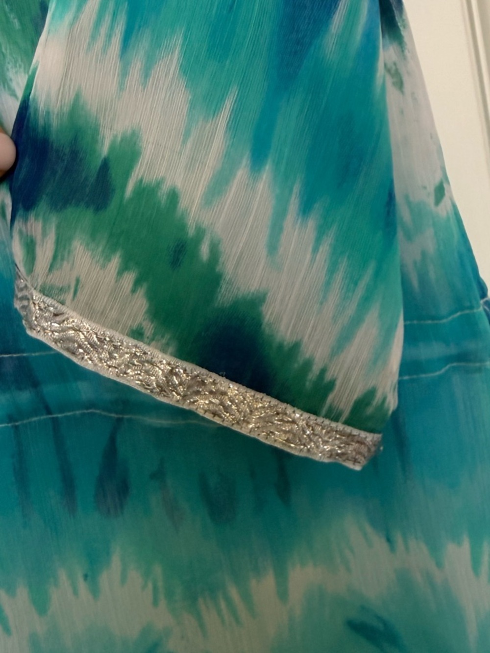 Embellished Blue Beaded Swim Coverup L - Picture 12 of 12
